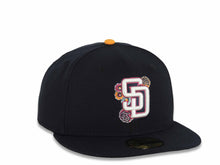 Load image into Gallery viewer, San Diego Padres New Era MLB 59FIFTY 5950 Fitted Cap Hat Navy Crown/Visor Chrome White City Connect 2026 Front Logo Wordmark Back Logo Gray UV
