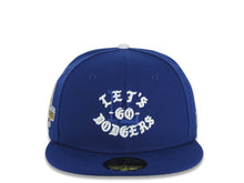 Load image into Gallery viewer, Los Angeles Dodgers New Era MLB 59FIFTY 5950 Fitted Cap Royal Blue Crown/Visor Let's Go Dodgers Script Logo 2024 World Series Champions Side Patch
