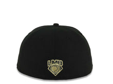 Load image into Gallery viewer, Charros de Jalisco New Era LMP 59FIFTY 5950 Fitted Cap Hat Black Crown/Visor Black/Metallic Gold Logo Gray UV
