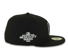 Load image into Gallery viewer, San Diego Padres New Era MLB 59FIFTY 5950 Fitted Cap Hat Black Crown/Visor Black/Gray Logo 2026 MLB World Tour Mexico City Series Side Patch Gray UV
