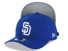 Load image into Gallery viewer, San Diego Padres New Era MLB 9FORTY 940 Adjustable A-Frame Cap Hat Light Royal Blue Crown/Visor White Logo Gray UV
