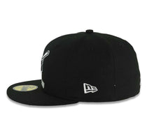 Load image into Gallery viewer, San Diego Padres New Era MLB 59FIFTY 5950 Fitted Cap Black Crown/Visor Black Swinging Friar Logo Keep The Faith Script 10 Years Petco Park Side Patch
