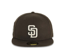 Load image into Gallery viewer, San Diego Padres New Era MLB 59FIFTY 5950 Fitted Cap Hat Brown Crown/Visor Cream/Dark Brown Logo 20 Years Petco Park Side Patch Gray UV
