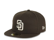 Load image into Gallery viewer, San Diego Padres New Era MLB 59FIFTY 5950 Fitted Cap Hat Brown Crown/Visor Cream/Dark Brown Logo 20 Years Petco Park Side Patch Gray UV
