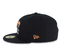 Load image into Gallery viewer, Mexico New Era 59FIFTY 5950 Fitted Cap Hat Navy Blue Crown/Visor Gray/Orange Skull Logo Aztec Calendar Side Patch Gray UV
