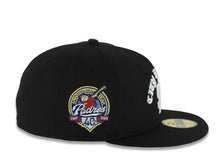 Load image into Gallery viewer, San Diego Padres New Era MLB 59FIFTY 5950 Fitted Cap Hat Black Crown/Visor White City Heights Script/Text Logo 40th Anniversary Side Patch Gray UV
