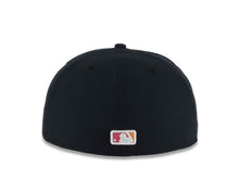 Load image into Gallery viewer, San Diego Padres New Era MLB 59FIFTY 5950 Fitted Cap Hat Navy Blue Crown/Visor White/Orange Script Logo SD City Connect Floral Logo Side Patch Gray UV
