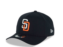 Load image into Gallery viewer, San Diego Padres New Era MLB 9FORTY 940 Adjustable A-Frame Cap Hat Navy Blue Crown/Visor White/Orange Logo 1998 World Series Side Patch Gray UV 
