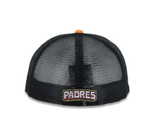 Load image into Gallery viewer, San Diego Padres New Era MLB 59FIFTY 5950 Fitted Mesh Trucker Cap Hat Navy Blue Crown/Visor White/Pink Logo (2026 City Connect Batting Practice)
