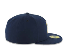 Load image into Gallery viewer, San Diego Padres New Era MLB 59FIFTY 5950 Fitted Cap Hat Navy Blue Crown/Visor White/Navy Blue/Yellow Logo Gray UV
