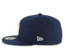 Load image into Gallery viewer, San Diego Padres New Era MLB 59FIFTY 5950 Fitted Cap Hat Navy Blue Crown/Visor White/Navy Blue/Yellow Logo Gray UV
