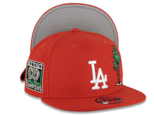 Load image into Gallery viewer, Los Angeles Dodgers New Era MLB 9FIFTY 950 Snapback Cap Hat Red Crown/Visor White Logo With Palm Back To Back 9x World Series Champions Side Patch
