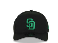 Load image into Gallery viewer, San Diego Padres New Era MLB 9FORTY 940 Adjustable A-Frame Cap Hat Black Crown/Visor Green Logo Gray UV
