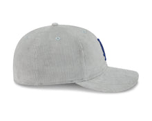 Load image into Gallery viewer, (Corduroy) Los Angeles Dodgers New Era MLB 59FIFTY 5950 Fitted Cap Hat Gray Crown/Visor Royal Blue Logo Gray UV
