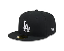 Load image into Gallery viewer, Los Angeles Dodgers New Era MLB 59FIFTY 5950 Fitted Cap Hat Black Crown/Visor White/Black Rhinestone Logo Gray UV
