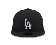 Load image into Gallery viewer, Los Angeles Dodgers New Era MLB 59FIFTY 5950 Fitted Cap Hat Black Crown/Visor White/Black Rhinestone Logo Gray UV
