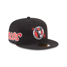 Load image into Gallery viewer, Xolos de Tijuana New Era Liga MX 59FIFTY 5950 Fitted Cap Hat Black Crown/Visor Team Color Logo Xolos Script Side Patch Gray UV
