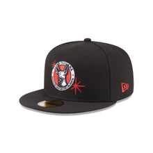 Load image into Gallery viewer, Xolos de Tijuana New Era Liga MX 59FIFTY 5950 Fitted Cap Hat Black Crown/Visor Team Color Logo Xolos Script Side Patch Gray UV
