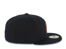 Load image into Gallery viewer, San Diego Padres New Era MLB 59FIFTY 5950 Fitted Cap Hat Black Crown/Visor Brown/Orange Flat Stitching Logo Green UV

