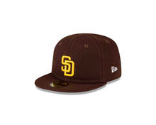 Load image into Gallery viewer, (Infant) San Diego Padres New Era MLB 59FIFTY 5950 Fitted Cap Hat Team Color Dark Brown Crown/Visor Yellow Logo Dark Brown UV (My 1st First)
