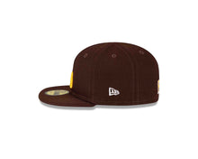 Load image into Gallery viewer, (Infant) San Diego Padres New Era MLB 59FIFTY 5950 Fitted Cap Hat Team Color Dark Brown Crown/Visor Yellow Logo Dark Brown UV (My 1st First)
