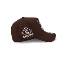 Load image into Gallery viewer, San Diego Padres New Era MLB 9FORTY 940 Adjustable A-Frame Cap Hat Dark Brown Crown/Visor White Script Logo Diamond Side Patch (Looney Tunes)
