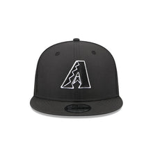 Load image into Gallery viewer, Arizona Diamondbacks New Era MLB 9FIFTY 950 Snapback Trucker/Mesh Cap Hat Black Crown/Visor Black/White Logo Black UV (2026 Batting Practice)
