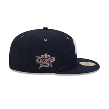 Load image into Gallery viewer, New York Yankees New Era MLB 59FIFTY 5950 Fitted Cap Hat Navy Blue Crown/Visor White/Metallic Brown Logo 2026 All-Star Game Side Patch
