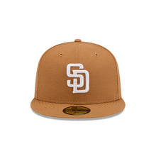 Load image into Gallery viewer, San Diego Padres New Era MLB 59FIFTY 5950 Fitted Cap Hat Light Brown Crown/Visor White Logo  Gray UV
