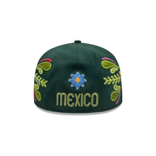 Load image into Gallery viewer, Mexico New Era 59FIFTY 5950 Fitted Cap Hat Dark Green Crown/Visor Red/White/Yellow Logo (Latin Heritage)
