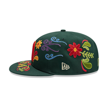 Load image into Gallery viewer, Mexico New Era 59FIFTY 5950 Fitted Cap Hat Dark Green Crown/Visor Red/White/Yellow Logo (Latin Heritage)
