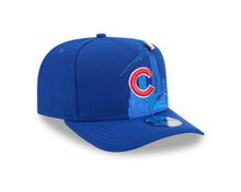 Load image into Gallery viewer, Chicago Cubs New Era MLB 9FIFTY 950 Snapback A-Frame Cap Hat Royal Blue Crown/Visor Red/White Logo With Landmark Gray UV
