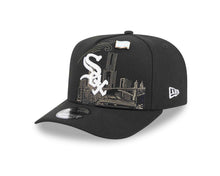 Load image into Gallery viewer, Chicago White Sox New Era MLB 9FIFTY 950 Snapback A-Frame Cap Hat Black Crown/Visor White Logo With Landmark Gray UV

