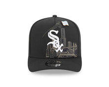 Load image into Gallery viewer, Chicago White Sox New Era MLB 9FIFTY 950 Snapback A-Frame Cap Hat Black Crown/Visor White Logo With Landmark Gray UV
