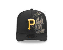 Load image into Gallery viewer, Pittsburgh Pirates New Era MLB 9FIFTY 950 Snapback A-Frame Cap Hat Black Crown/Visor Yellow Logo With landmark Gray UV
