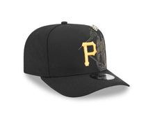 Load image into Gallery viewer, Pittsburgh Pirates New Era MLB 9FIFTY 950 Snapback A-Frame Cap Hat Black Crown/Visor Yellow Logo With landmark Gray UV
