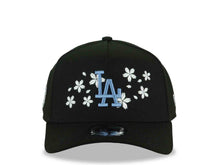 Load image into Gallery viewer, Los Angeles Dodgers New Era MLB 9FORTY 940 Adjustable A-Frame Cap Hat Black Crown/Visor Sky Blue Logo With White Cherry Blossoms Floral Side Patch 
