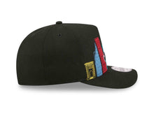 Load image into Gallery viewer, Atlanta Braves New Era MLB 9FIFTY 950 Snapback A-Frame Cap Hat Black Crown/Visor Black/White Logo With Skyline Gray UV 
