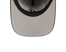Load image into Gallery viewer, Atlanta Braves New Era MLB 9FIFTY 950 Snapback A-Frame Cap Hat Black Crown/Visor Black/White Logo With Skyline Gray UV 
