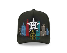 Load image into Gallery viewer, Houston Astros New Era MLB 9FIFTY 950 Snapback A-Frame Cap Hat Black Crown/Visor White/Black Logo With Skyline Gray UV 
