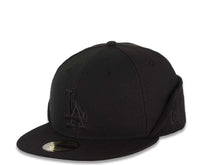 Load image into Gallery viewer, Los Angeles Dodgers New Era MLB 59FIFTY 5950 Fitted Cleencut Cap Hat Black Crown/Visor Black Logo 
