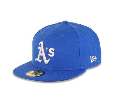 Oakland A's Athletics New Era MLB 59FIFTY 5950 Fitted Cap Hat Light Royal Blue Crown/Visor White Logo