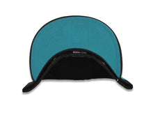 Load image into Gallery viewer, Los Angeles Dodgers New Era MLB 59FIFTY 5950 Fitted Cap Hat Black Crown/Visor Black/Aqua Logo
