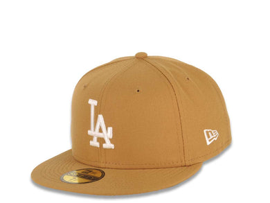 Los Angeles Dodgers New Era MLB 59FIFTY 5950 Fitted Cap Hat Wheat Crown/Visor White Logo