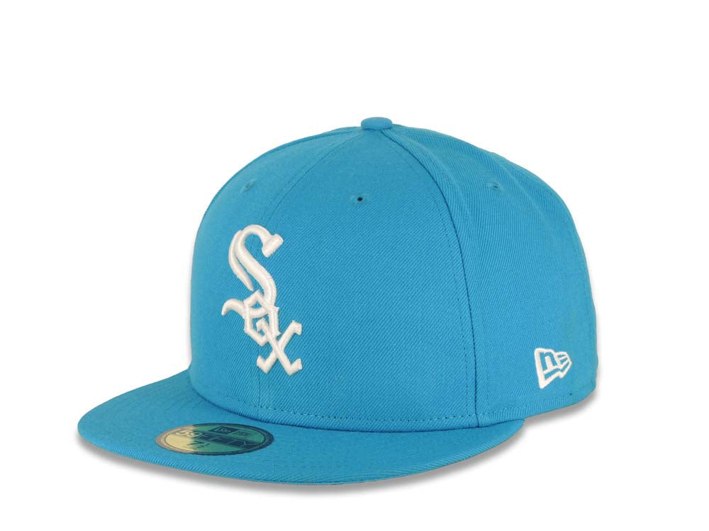 Chicago White Sox New Era MLB 5950 59FIFTY Fitted Cap Hat Light Blue Crown/Visor White Logo