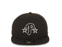 Load image into Gallery viewer, Philadelphia Phillies New Era MLB 59FIFTY 5950 Fitted Cap Hat Black Crown/Visor Black/White Logo With Stars
