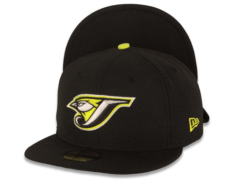 Toronto Blue Jays New Era MLB 59FIFTY 5950 Fitted Cap Hat Black Crown/Visor Green/Gray/White/Black Logo