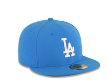 Load image into Gallery viewer, Los Angeles Dodgers New Era MLB 59FIFTY 5950 Fitted Cap Hat Light Blue Crown/Visor White Logo
