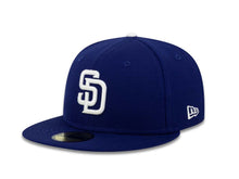Load image into Gallery viewer, San Diego Padres New Era MLB 59FIFTY 5950 Fitted Cap Hat Dark Royal Blue Crown/Visor White Logo Gray UV
