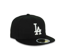 Load image into Gallery viewer, (Youth) Los Angeles Dodgers New Era MLB 59FIFTY 5950 Fitted Cap Hat Black Crown/Visor White Logo Black UV
